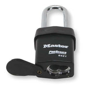Padlock, Coreless, Long Shackle, Rectangular Steel Body, Boron Shackle, 7/8 in W