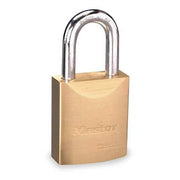 Padlock, Coreless, Long Shackle, Rectangular Brass Body, Boron Shackle, 29/32 in W
