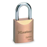 Padlock, Coreless, Standard Shackle, Rectangular Brass Body, Boron Shackle, 25/32 in W