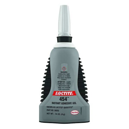 Instant Adhesive, 454 Series, Clear, 0.14 oz, Bottle