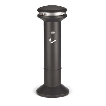 Infinity Cigarette Receptacle, 6-11/16 gal., Black