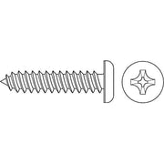Sheet Metal Screw, #7 x 3/8 in, Zinc Plated Steel Pan Head Phillips Drive, 100 PK