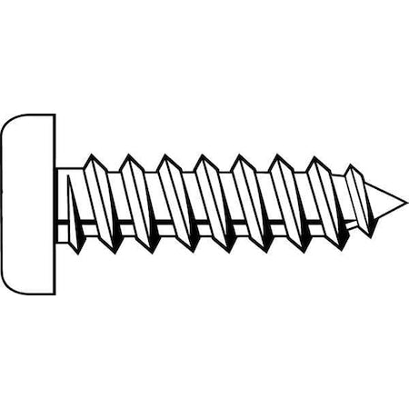 Sheet Metal Screw, #7 x 1/2 in, Zinc Plated Steel Pan Head Phillips Drive, 100 PK