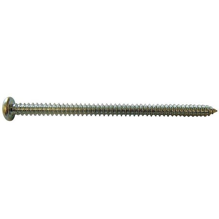 Sheet Metal Screw, #6 x 1 in, Zinc Plated Steel Pan Head Phillips Drive, 100 PK