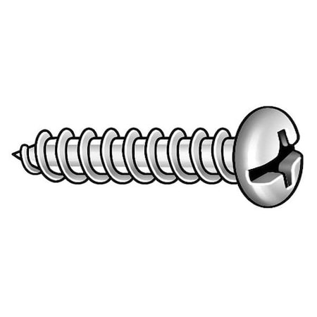 Sheet Metal Screw, #10 x 3/8 in, Zinc Plated Steel Pan Head Combination Phillips/Slotted Drive