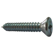 Sheet Metal Screw, #14 x 1 in, Zinc Plated Steel Flat Head Phillips Drive, 100 PK