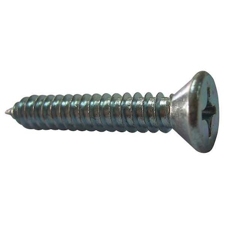 Sheet Metal Screw, #8 x 1-1/2 in, Plain 18-8 Stainless Steel Flat Head Phillips Drive, 100 PK
