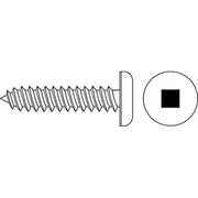 Sheet Metal Screw, #10 x 1-1/4 in, Zinc Plated Steel Pan Head Square Drive, 100 PK
