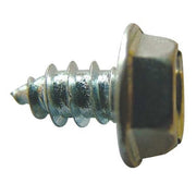 Sheet Metal Screw, #10 x 1-1/4 in, Zinc Plated Steel Flange Hex Head Slotted Drive, 100 PK