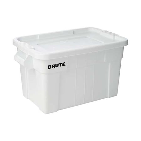 Stack & Nest Storage Tote W/ Lid, 20 gal, 27-3/4 in L x 17-3/8 in W x 15-1/8 in H, White, Plastic