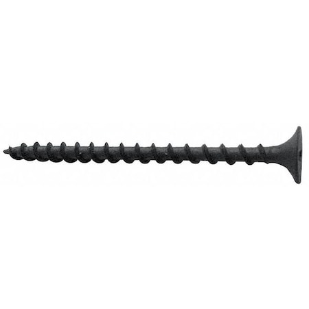 Drywall Screw, #10 x 1-1/2 in, Steel, Flat Head Phillips Drive, 200 PK