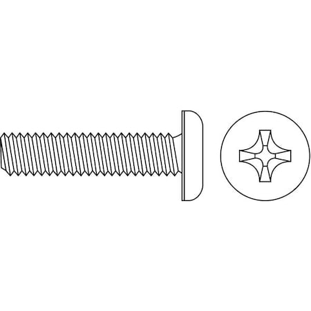 Sheet Metal Screw, #6 x 7/8 in, Zinc Plated Steel Pan Head Phillips Drive, 100 PK