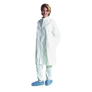 Disposable Lab Coat, Tyvek(R) IsoClean(R), 0 Pockets, Snaps, 30 PK