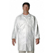 Tyvek IsoClean Disposable Lab Coat, Tyvek(R) IsoClean(R), Snaps Closure, White, 2XL, 30 PK