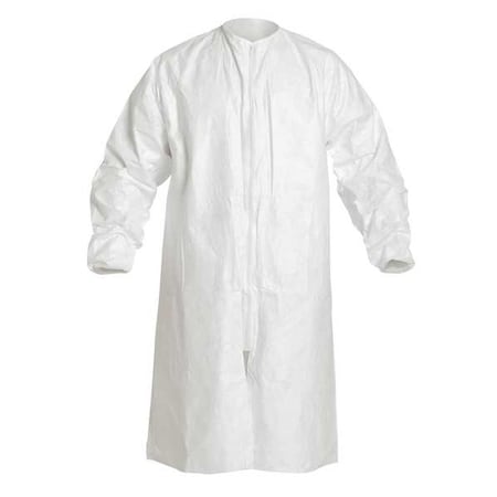 Tyvek IsoClean Disposable Lab Coat, Tyvek(R) IsoClean(R), Zipper Closure, White, M, 30 PK