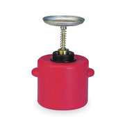 Plunger Can 1 gal Polyethylene Can, Brass Plunger, 5 1/4 in Dasher Plate Dia., Red