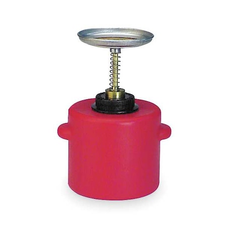 Plunger Can 1 gal Polyethylene Can, Brass Plunger, 5 1/4 in Dasher Plate Dia., Red