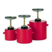 Plunger Can 0.25 gal Polyethylene Can, Brass Plunger, 5 1/4 in Dasher Plate Dia., Red