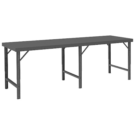 Bolted WorkBench, Steel, 120" W, 28" to 42" Height, 2000 lb., Folding