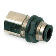 Push-Fit Fitting, 1/4 in Tube Size, Brass, Silver, 10 PK