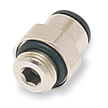 Push-Fit Adapter Fitting, 4mm Tube Size, Brass, Silver, 10 PK