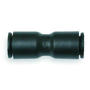 Push-Fit Union Fitting, 6 x 8mm Tube Size, Fiberglass-Reinforced Nylon, Black, 10 PK