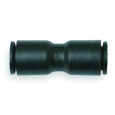 Push-Fit Union Fitting, 10mm Tube Size, Fiberglass-Reinforced Nylon, Black, 10 PK