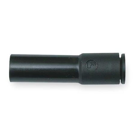 Push-Fit Adapter Fitting, 1/4 in Tube Size, Fiberglass-Reinforced Nylon, Black, 10 PK