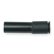 Push-Fit Adapter Fitting, 1/4 in Tube Size, Fiberglass-Reinforced Nylon, Black, 10 PK