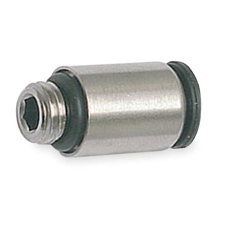 Push-Fit Fitting, 6mm Tube Size, Brass, Silver, 10 PK