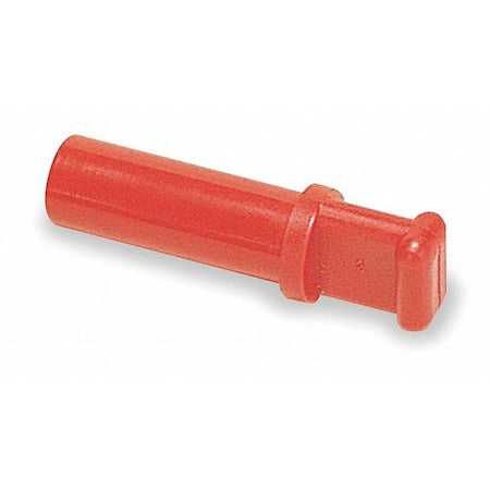 Push-Fit Fitting Plug, 5/32 in or 4mm Tube Size, Polymer, Red, 50 PK