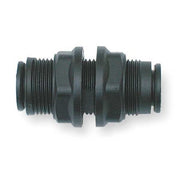 Push-Fit Union Fitting, 1/2 in Tube Size, Fiberglass-Reinforced Nylon, Black, 10 PK