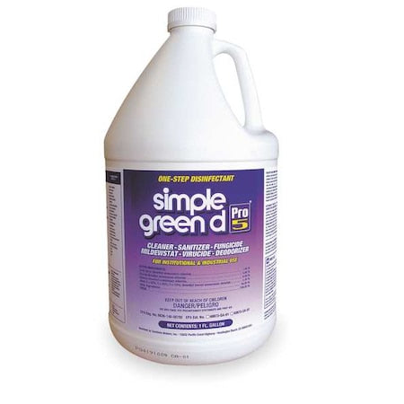 Disinfectant/Sanitizer, 1 gal. Bottle, Unscented, Green