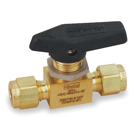 3/8" Compr Brass Mini Ball Valve Inline