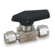 1/8" Compr Stainless Steel Mini Ball Valve Inline
