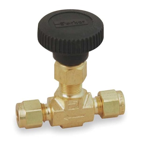 Needle Valve,Straight,Brass,1/2 In.