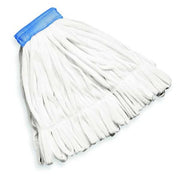 5 in String Wet Mop, 28 oz Dry Wt, Side Gate Connection, Looped-End, White, Cotton