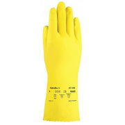 AlphaTec(R) 87-198 Chemical Resistant Gloves, Natural Rubber Latex, 12 in L, 17 mil, Yellow, 8
