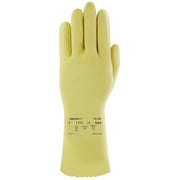AlphaTec Chemical Resistant Gloves, Natural Rubber Latex, 12 in L, 20 mil, Beige, 10, 1 PR