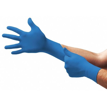 TouchNTuff 92-675, Disposable Nitrile Gloves, Textured Fingertips, 4.3mil Palm, Powder-Free, L,PK100