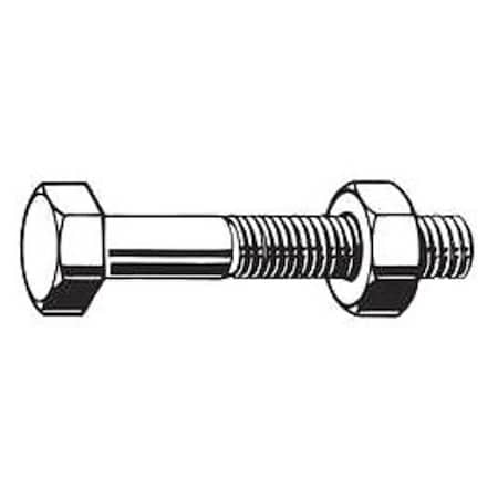 Grade A325, 1"-8 Structural Bolt, Hot Dipped Galvanized Steel, 6 in L, 5 PK