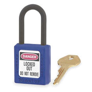 Lockout Padlock, Keyed Different, Thermoplastic, Blue, 1 1/2 in Shackle Height, 1 1/2 in Body Width