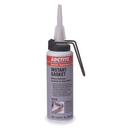 Instant Sealing, Oil-Resistant RTV Gasket Maker, 90 mL, Black, Temp Range -65 to 500 Degrees F