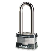 Padlock, Keyed Different, Long Shackle, Rectangular Steel Body, Steel Shackle, 3/4 in W