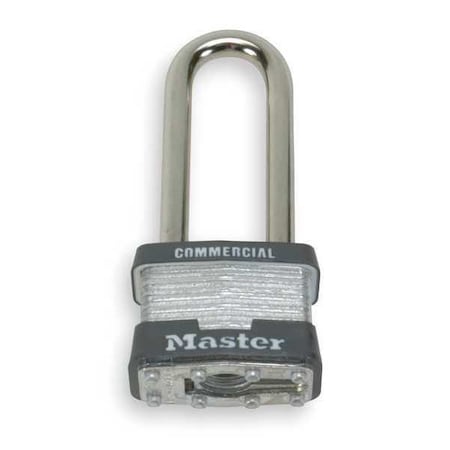 Padlock, Keyed Alike, Long Shackle, Rectangular Steel Body, Steel Shackle, 3/4 in W