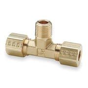 1/4" Compression x MNPT Brass Branch Tee 10PK