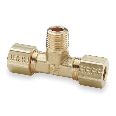 3/8" Compression x 1/4" MNPT Brass Branch Tee 10PK
