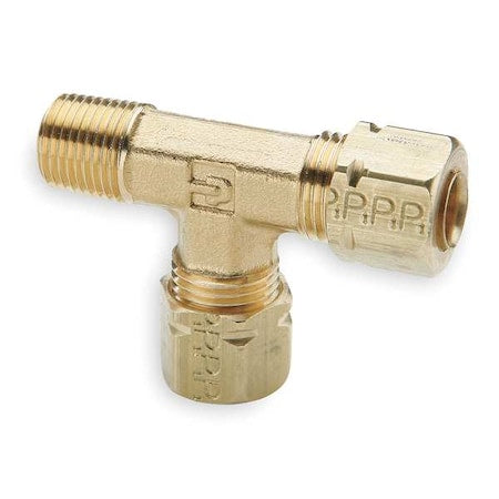 1/8" Compression x MNPT Brass Run Tee 10PK