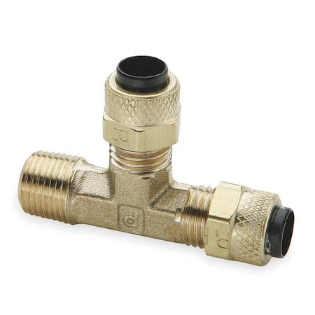1/4" Compression x MNPT Brass Run Tee 10PK