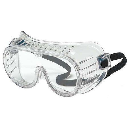 Safety Goggles, Clear Lens, Uncoated, Direct Vented, Elastic Strap, Dielectric